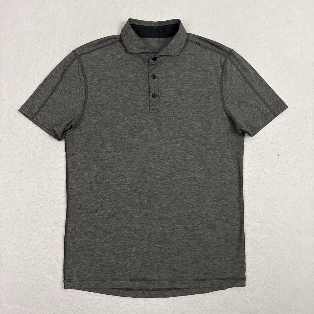 Lululemon Evolution Polo Shirt Men’s Medium Dark Gray Heathered Golf